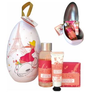 Easter No. 4 - Bade- und Pflegeset mit Kirschblüte (3-teilig) von Raphael Rosalee Cosmetics - Oster-Badegeschenkset mit Osterei gefüllt mit Duschgel, Handcreme & Seife