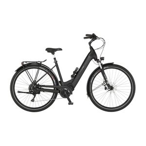 FISCHER E-Bike Pedelec City Cita 8.0, Rahmenhöhe 43 cm, 28 Zoll, Akku 711 Wh, Mittelmotor, tiefer Einstieg, Kettenschaltung, LCD Display, schwarz