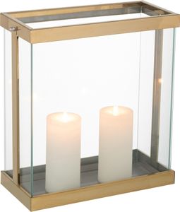 J-Line Laterne Rechteckig Enma Eisen/Glas Gold Small