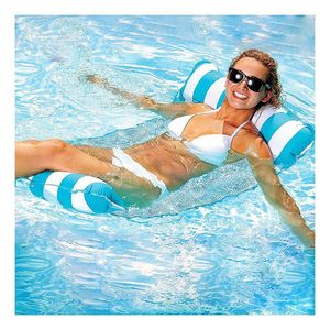FNCF Aufblasbares Schwimmbett, Poolhängematte Wasserhängematte Lounge Chair Pool Lounge Luftmatratze Pool Schwimmende Hängematte