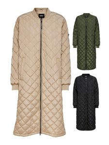 ONLY Damen Stepp-Mantel OnlJessica extralange Übergangs-Jacke gesteppt, Farbe:Beige, Größe:XS