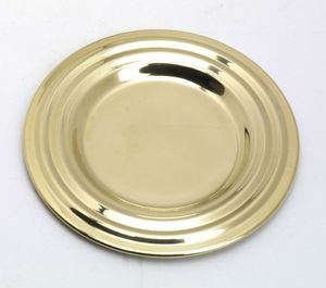 Kerzenteller Messing Gold poliert (Innen Ø 7,5 cm, Außen Ø 13 cm)
