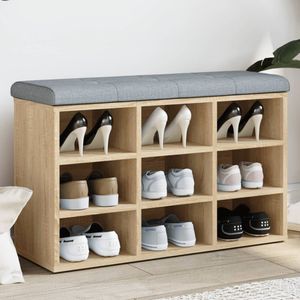 vidaXL Lavica na topánky Sonoma dub 82x32x50 cm Materiál na báze dreva