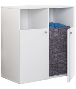 VCM Stoff Wäscheschrank Wäschetruhe Wäschebox Wäschekorb Stoffbox Wäsche Dreso L 2f weiß