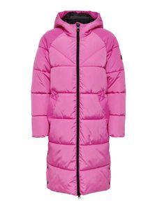 ONLY Damen langer Puffer-Mantel OnlAmanda gesteppt Winter-Jacke Kapuze Oversize, Farbe:Pink, Größe:XS