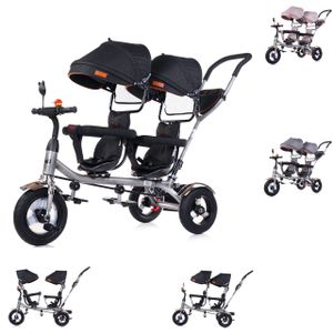 Chipolino Tricycle Dreirad 2Play zwei Kinder bis 50 kg Gummireifen Lenkstange
