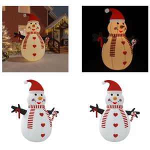 vidaXL Aufblasbarer Schneemann mit LEDs 360 cm - Aufblasbarer Schneemann - Aufblasbare Schneemänner - Aufblasbare Figur - Weihnachtsfigur Aufblasbar