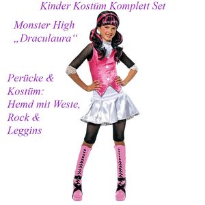 Monster High Draculaura Kostüm   & Perücke Kinder # Gr. L / 140-146 (8-10 J.)