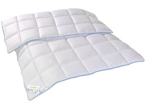 PROCAVE TopCool Qualitäts-Ganzjahres-Bettdecke für das ganze Jahr 155x200 cm - Entspannt schlafen - absorbiert Körperfeuchtigkeit, atmungsaktive Steppdecke in weiß als Ganzjahresbettdecke