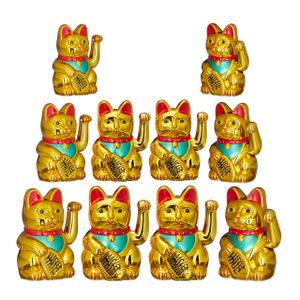 relaxdays 10 x Maneki Neko Winkekatze 16 cm