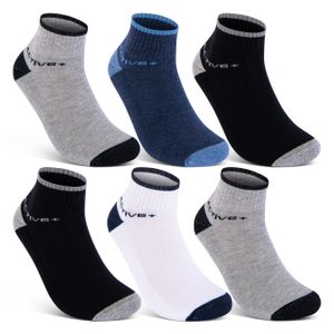 6 oder 12 Paar SPORT Sneaker Socken Damen & Herren mit verstärkter Frotteesohle Sportsocken Baumwolle 16210 - 6er Farbmix 43-46
