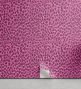 ABAKUHAUS Safari abziehbare & klebbare Tapete für Zuhause, Leopard-Haut-Spots Pattern, selbstklebendes Wohnzimmer Küchenakzent, 33 cm x 90 cm, Pink Baby Pink