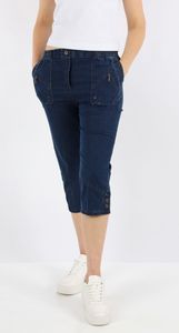 Jeanshose Damen Slim Legs kurz 3/4 Jeans Hose caprihose, Größe:48, Farbe:dunkelblau