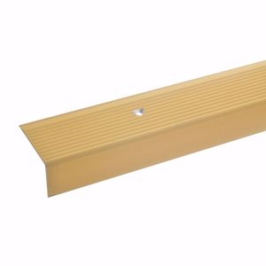 acerto - Treppenprofil Treppenkantenprofil Treppenkante gold gebohrt Alu 20x40mm 270cm