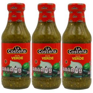 3 x 450g La Costeña Salsa Verde mittelscharfe grüne Sauce 1.350g