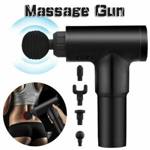 Electric Massage Gun Massagepistole Massager Muscle Massagegerät Sports 4 Köpfe 6 Dateien 2100-3600 / min, schwarz