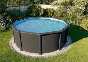 Gre Pools Stahlwandpool Sylt Pool aus Metall in Grau