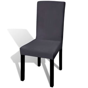 vidaXL Stretch Chair Covers Straight 6 ks. Antracit