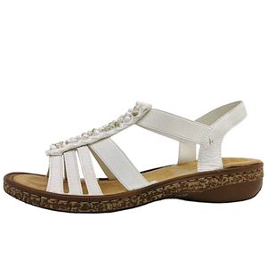 Rieker Corrales Damenschuhe Sandalette Weiß Freizeit, Schuhgröße:38 EU