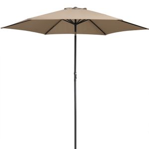 KINGSLEEVE® Sonnenschirm 300 cm UV Schutz 80+ Abdeckung Kurbel Knickbar Alu Rund Balkon Terrasse Garten Balkonschirm Kurbelschirm Marktschirm Taupe