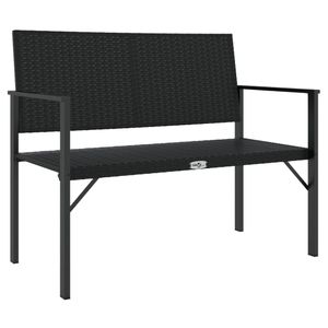 vidaXL Záhradná lavica s 2 sedadlami z čierneho polyratanu