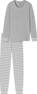 Schiesser schlafanzug schlafmode bequem Casual Essentials silbergrau-mel. 40