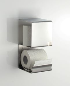 Toilettenpapierhalter mit Ersatzrollenhalter und Abstellfläche, Edelstahl poliert