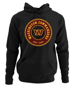 Washington Commanders - American Football NFL Super Bowl Kapuzenpullover Hoodie, Schwarz, XXL, Vorne