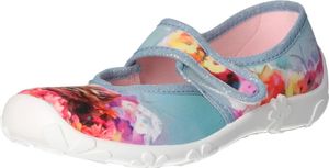 girlZ only Kinder-Hausschuh Katze und Blumen Hell-Blau-Mehrfarbig, Farbe:blau, EU Größe:30
