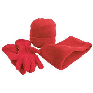 Result Uni Active Fleece Winter-Set mit Mütze, Handschuhen und Halswärmer , Anti-Pilling RW3228 (M) (Rot)