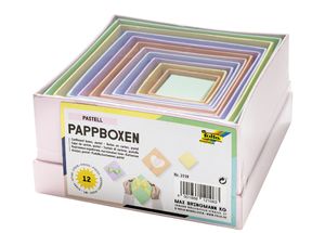 folia Pappboxen PASTELL eckig 12 Stück sortiert