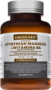 Singularis Superior Cytrynian magnezu + witamina B6 60 tabletek
