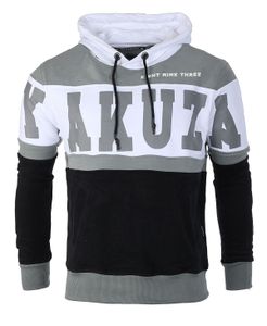Yakuza Herren Tri Star Hoodie KapuzenPullover Sweater HZB 18003, Grösse:S, Farbe:Schwarz