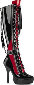 INDULGE-2028 Damen Boots von Devious, Schwarz-Rot EU 46, US 16