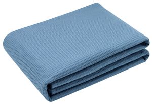 Kuscheldecke, 100% Baumwolle, 150/200 cm, Waffelpique, blau (petrol)