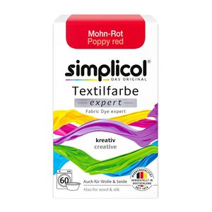 Simplicol Textilfarbe expert Mohn-Rot 150g - Farbe zum Färben (1er Pack)