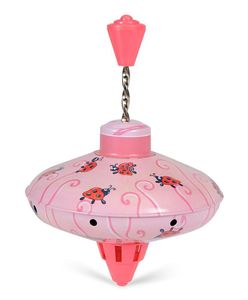 Egmont Toys Kinder-Kreisel, Spielzeug-Kreisel, Kinderpropeller, Motiv: Käfer, klein, ca. 13 cm, in rosa