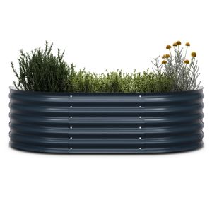 Blumfeldt Hohes Garten-Hochbeet aus verzinktem Stahl, 150x60x43 cm (BxHxL) - rost- & frostgeschützt für langlebige Nutzung - leichte Montage - perfekte Lösung für komfortables Gärtnern