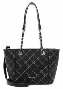 Tamaris Damen Shopper klein Rautenmuster Kette Anastasia Summer 32103, Farbe:Schwarz