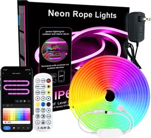 10m Smart Neon Strip RGB LED Neon Lichtstreifen Kit IP67 Flexibler LED Streifen APP & Fernbedienung