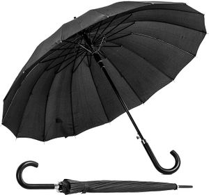 Ø105 RAINENSCHIRM Black Automatic Large Stable Stick Umbrella Golfový deštník XXL Men 8165