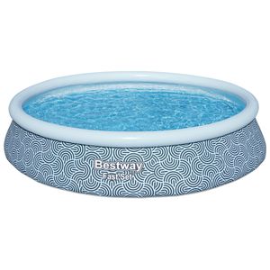 Bestway® Fast Set™ Aufstellpool-Set mit Filterpumpe Ø 396 x 84 cm, Grafisches Liniendesign, rund