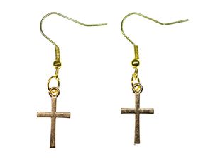 Kreuz Ohrringe Miniblings Ohrhänger Kreuze Jesus Gothic Punk Kreuzohrringe gold