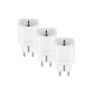 Hombli Smart Plug - 220V - WiFi - Timerfunktion - Kompatibel mit Amazon Alexa und Google Home - Steuerung über Hombli App - 3 Stück - Weiß