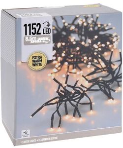 Cluster Lichterkette 1152 LEDs extra Warmweiß 8,4m 8 Lichteffekte In- & Outdoor