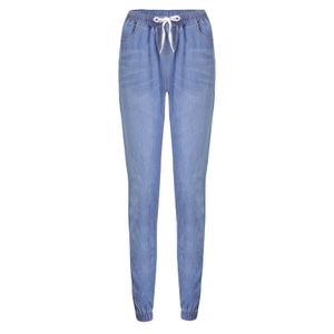 Damen Bleistift Strecken Denim Hose Elastische Taille Skinny Kordelzug Jeans,Farbe:Hellblau,Größe:L