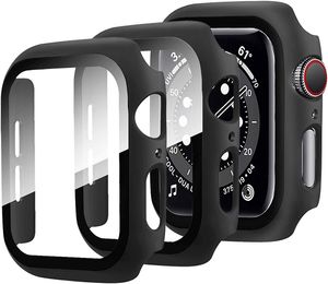 [2 Stück Kompatibel mit Apple Watch Series 6/SE/5/4 Schutzfolie, iWatch 44mm Schutzhülle, Ultradünne PC Hülle mit Panzerglas Displayschutz All Around Case für Apple Watch 44mm