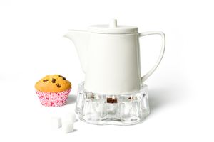 Kaffeekanne aus Porzellan mit Stövchen Teekanne Teebereiter Porzellankanne Kanne