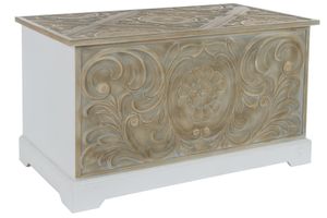 Couchtisch Truhentisch Tisch Kiste weiß antik Holz Truhe Holztisch shabby Deckel
