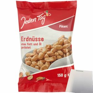 Jeden Tag Erdnüsse Pikant Gewürzt (150g Packung) + usy Block